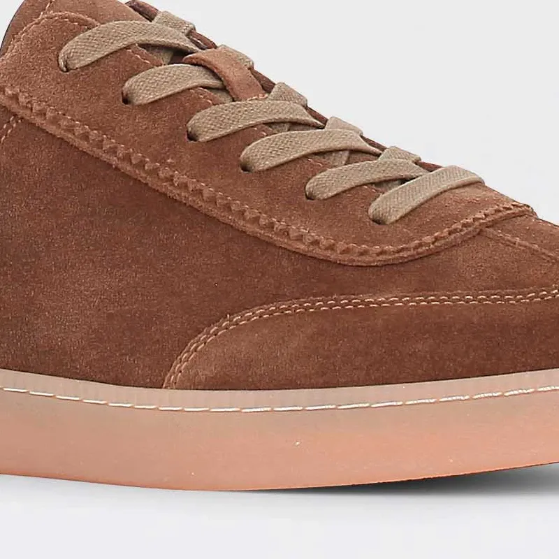 Chisel - mørkebrune sneakers til herre i semsket skinn