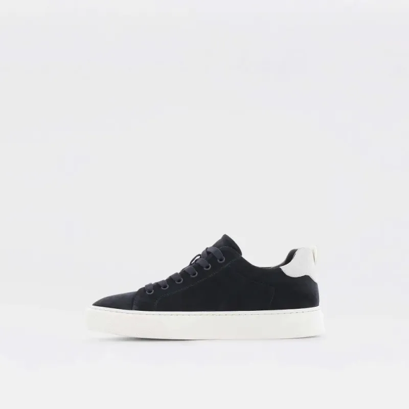Legend - marineblå sneakers til herre i semsket skinn