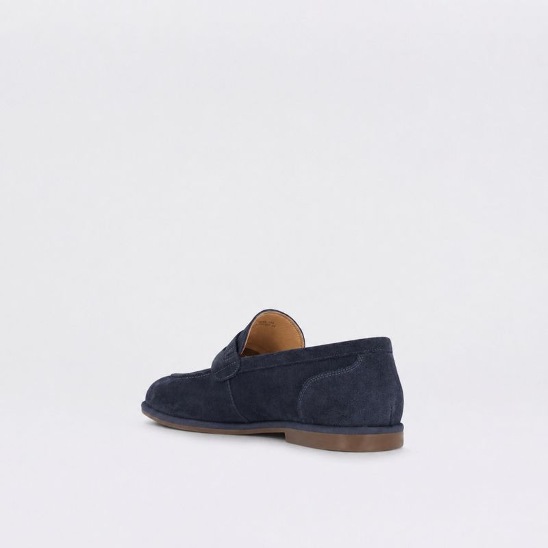 Paris - navy loafer til herre i semsket skinn